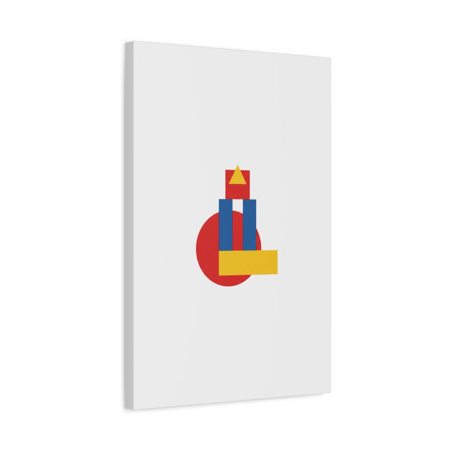 Abstract Geometric Shape Canvas Print — Minimalist Primary Color Wall Art
