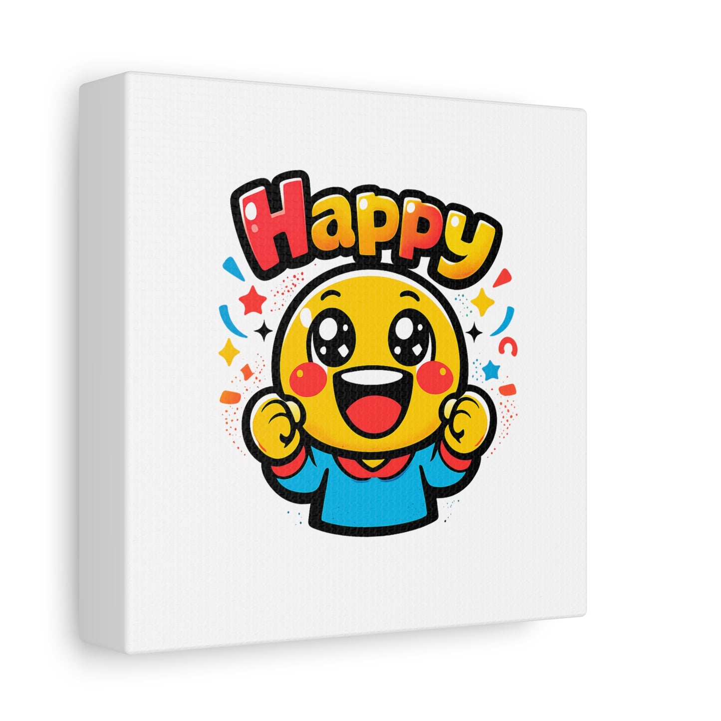 Happy Emoji Cartoon Canvas | Bold Cartoon, Thick Outline, Kawaii Minimal