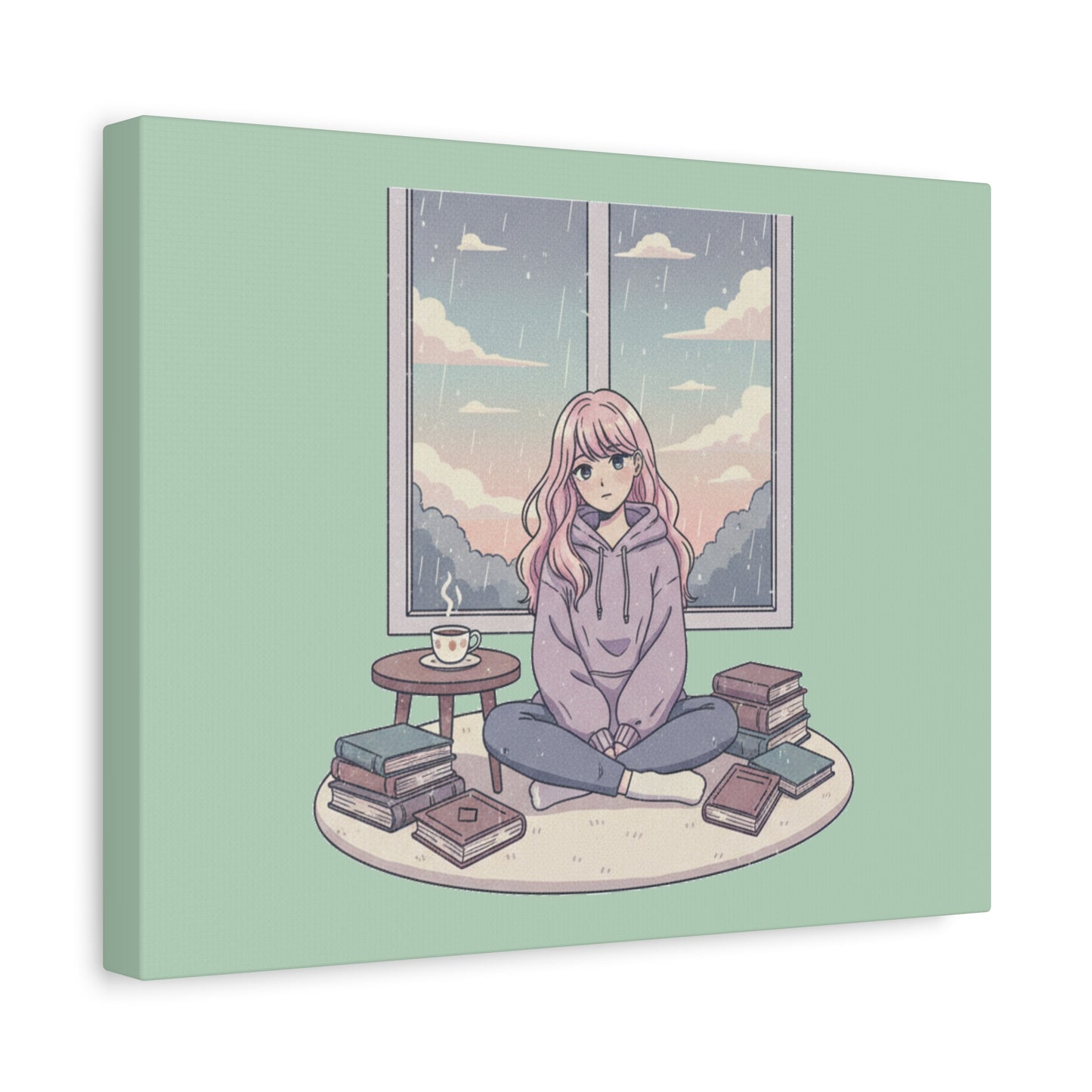 Cozy Girl Reading Wall Art — Matte Stretched Canvas