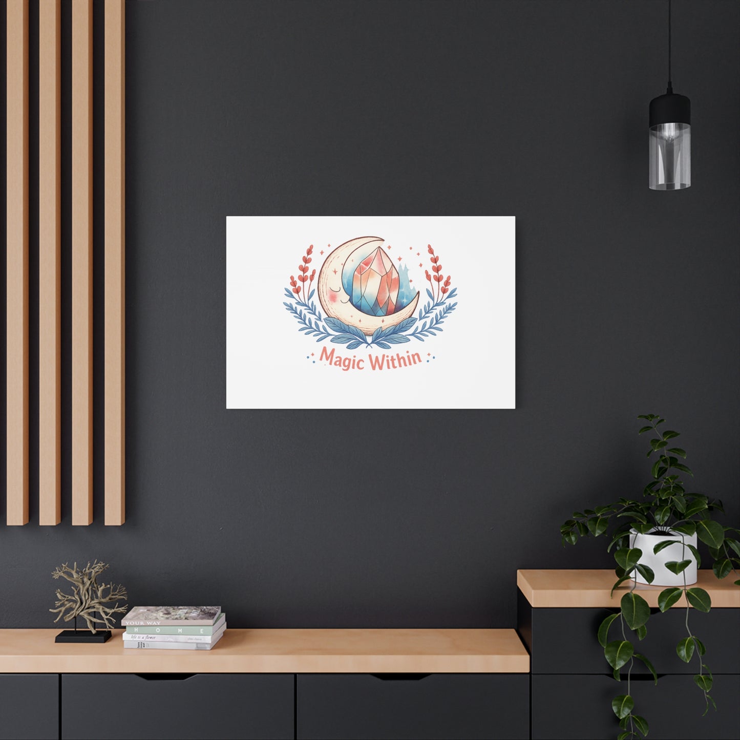 Magic Within Moon Crystal Canvas | witchcore, moon phase, crystals