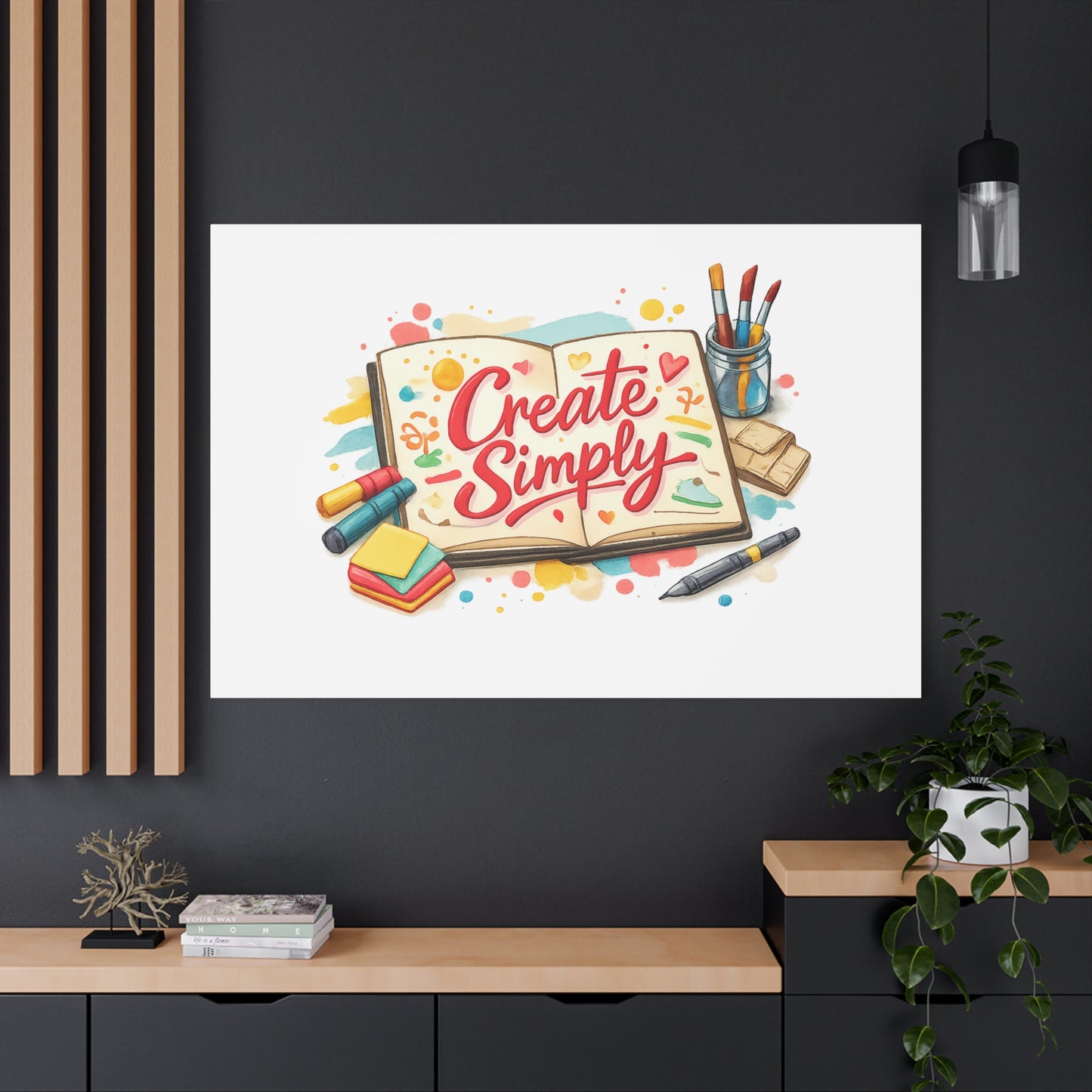 Create Simply Notebook Art Canvas | handmade marker aesthetic, hand-drawn doodle