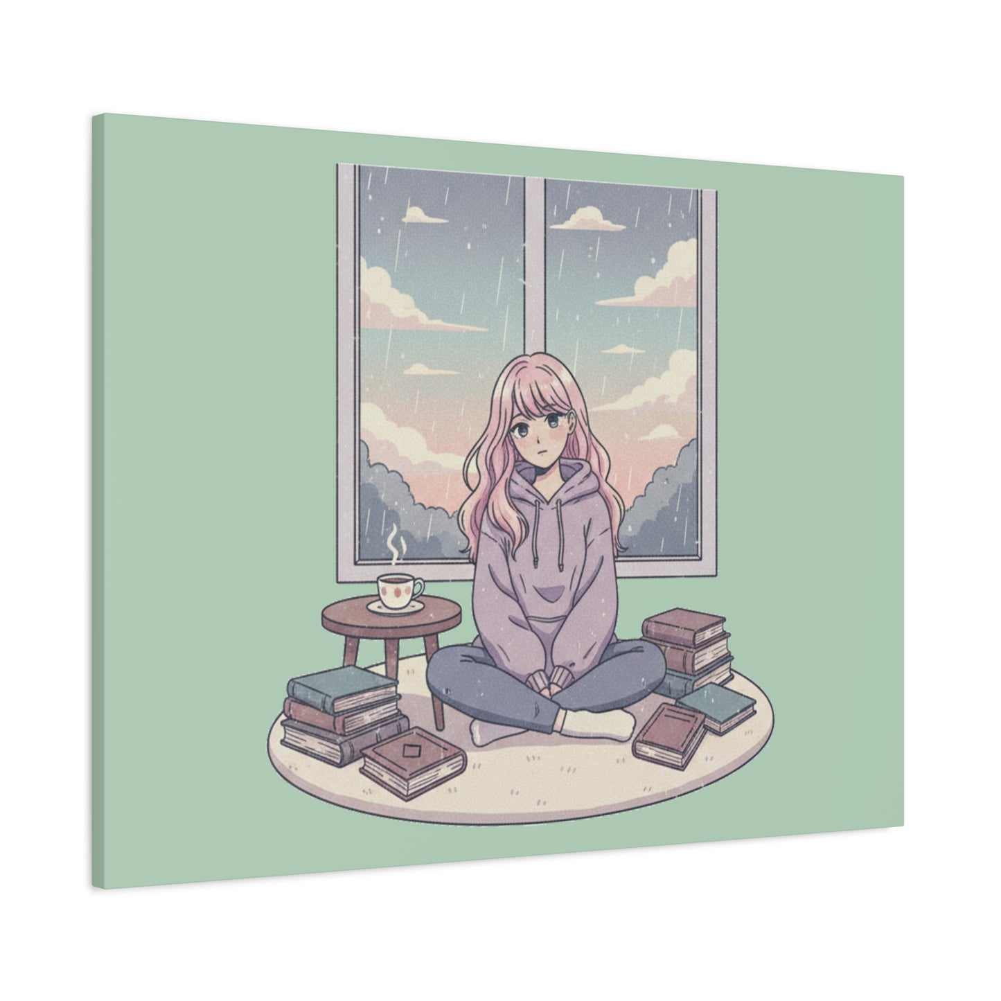 Cozy Girl Reading Wall Art — Matte Stretched Canvas