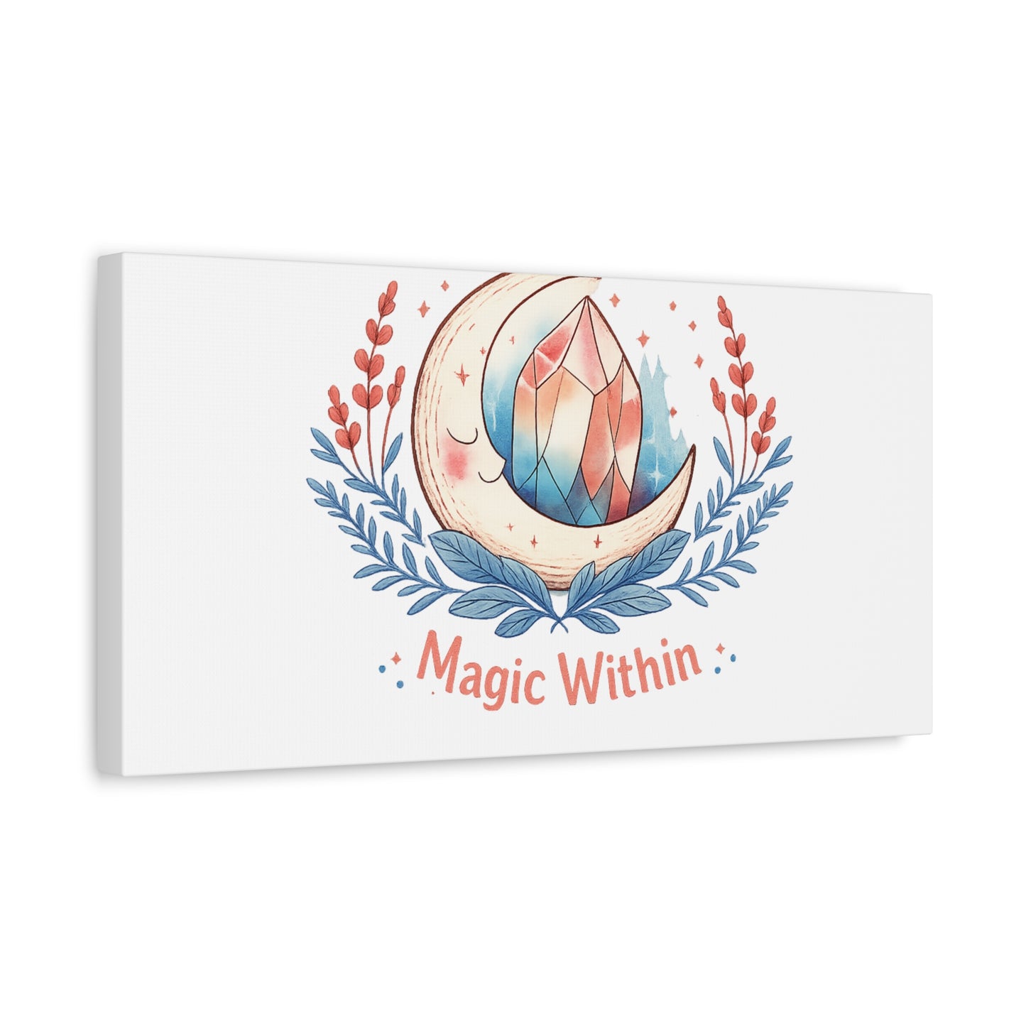 Magic Within Moon Crystal Canvas | witchcore, moon phase, crystals