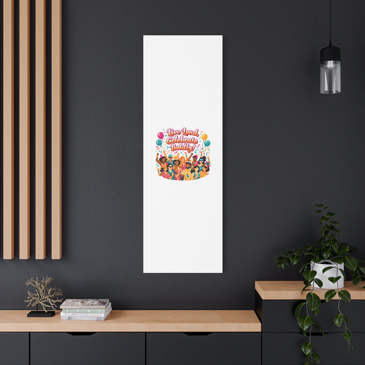 Live Loud Celebrate Boldly Canvas | Carnival Fiesta Confetti, Neon brights