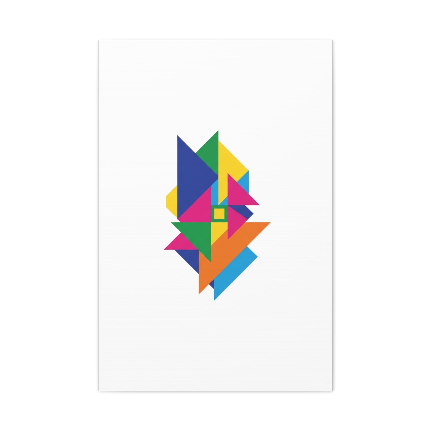Abstract Geometric Art Canvas — Colorful Modern Stretched Wall Art