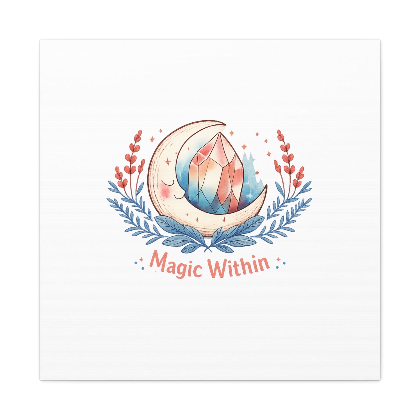 Magic Within Moon Crystal Canvas | witchcore, moon phase, crystals