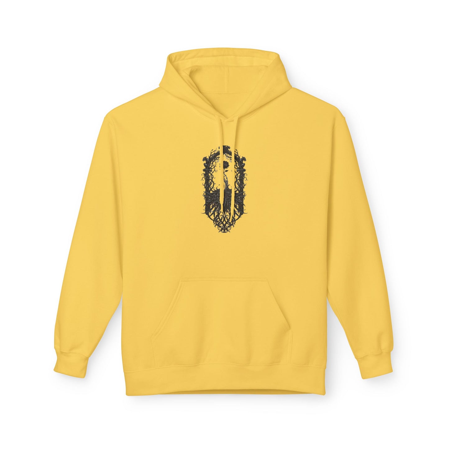 Wolf Crest Hoodie — Monochrome Forest Wolf Emblem