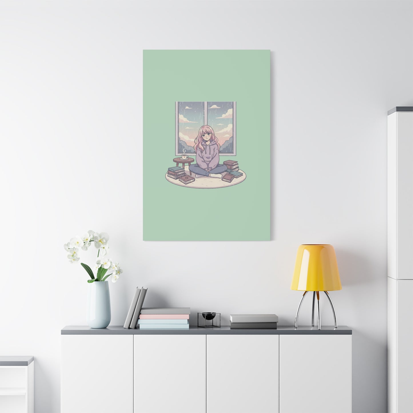 Cozy Girl Reading Wall Art — Matte Stretched Canvas