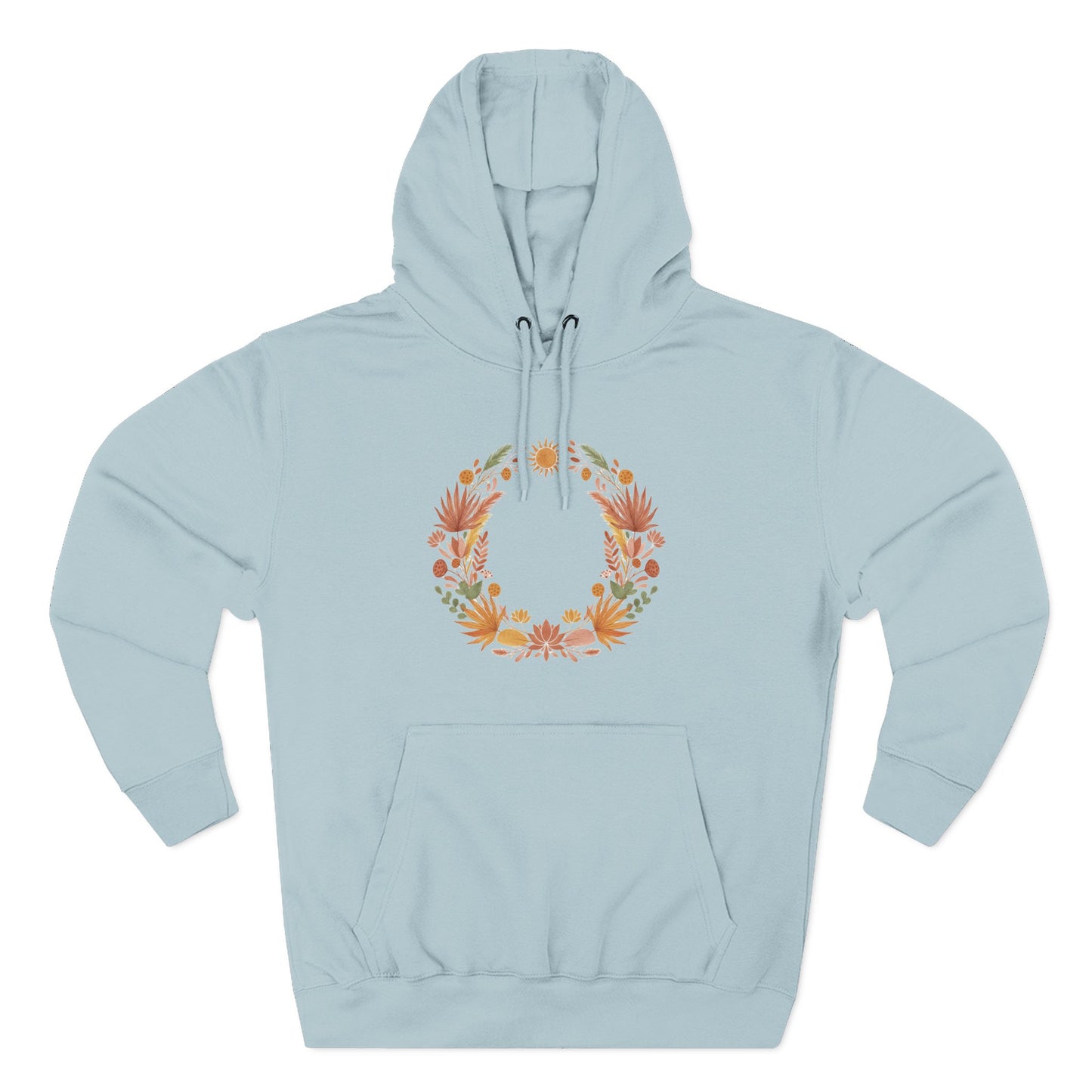 Floral Wreath Hoodie — Autumn Botanical Pullover