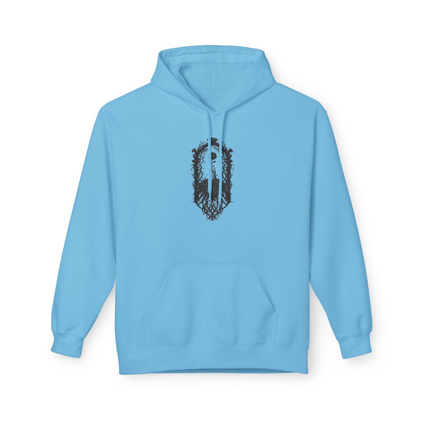 Wolf Crest Hoodie — Monochrome Forest Wolf Emblem