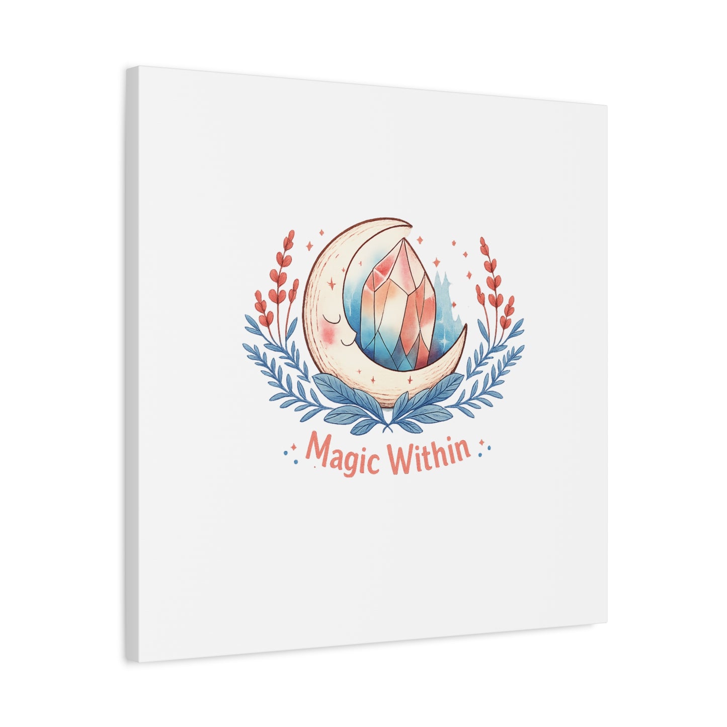 Magic Within Moon Crystal Canvas | witchcore, moon phase, crystals