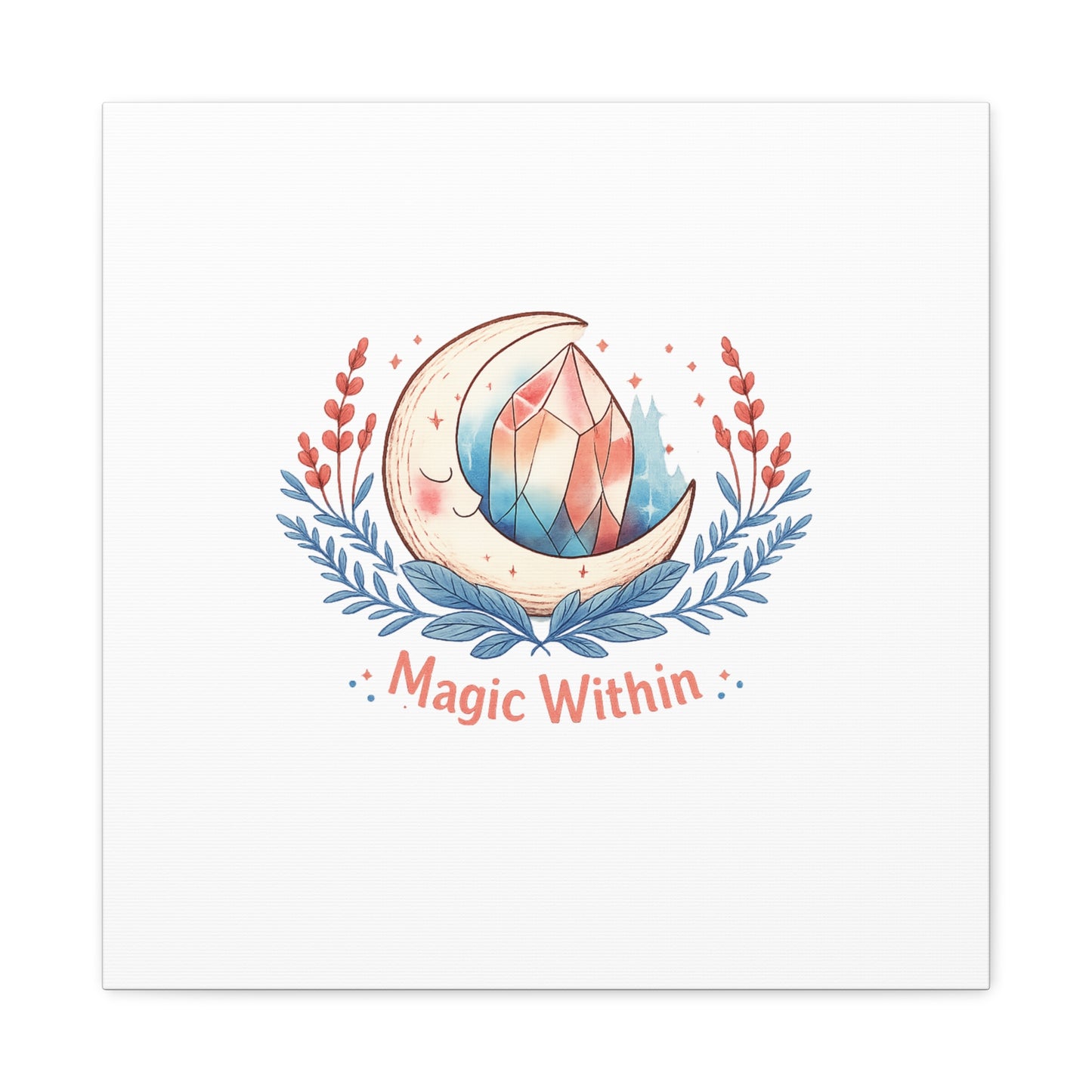 Magic Within Moon Crystal Canvas | witchcore, moon phase, crystals
