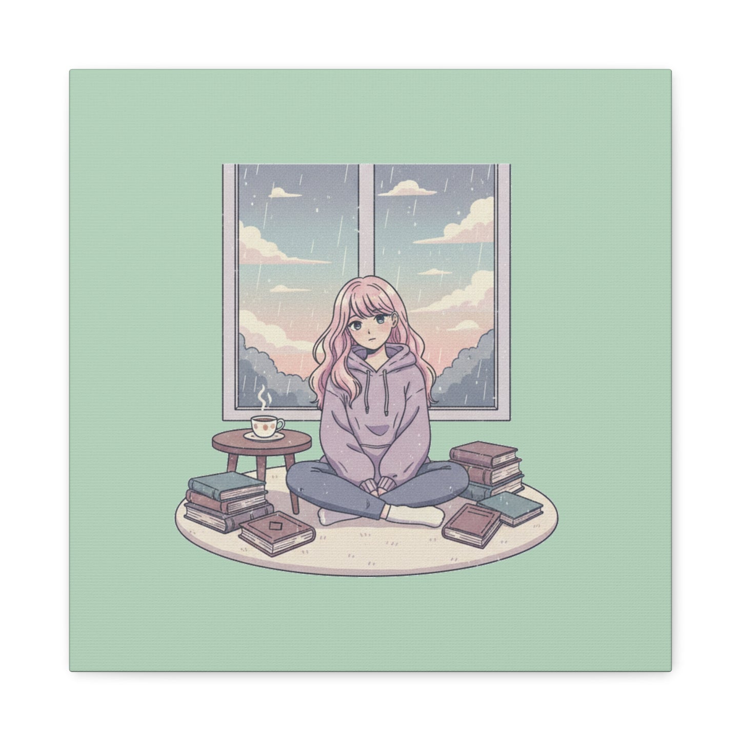 Cozy Girl Reading Wall Art — Matte Stretched Canvas