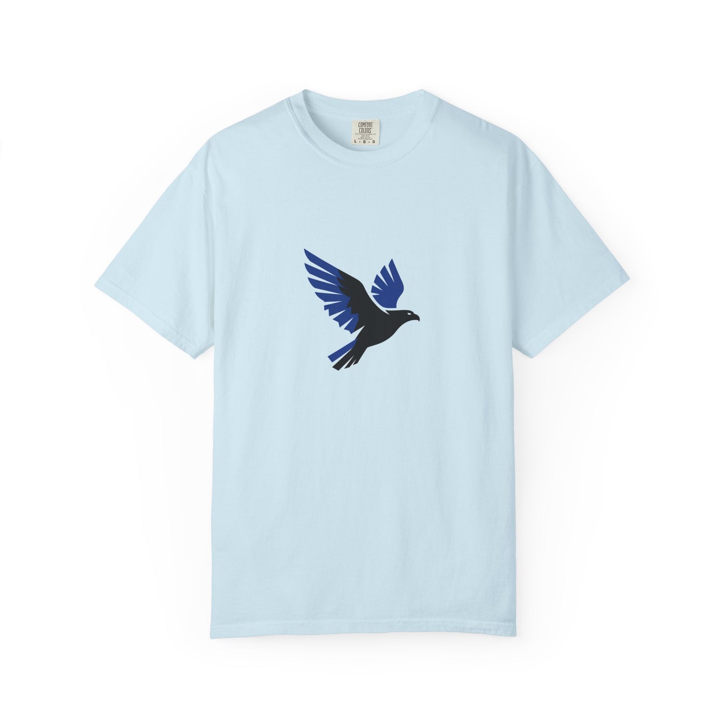 Blue Raven Graphic T-Shirt — Minimal Flying Bird Tee