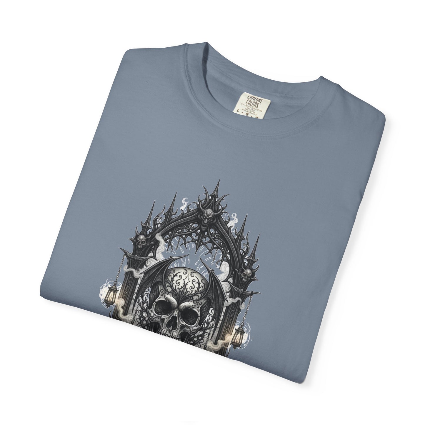 Skull Cathedral T-Shirt — Gothic Skull & Candle Graphic Tee