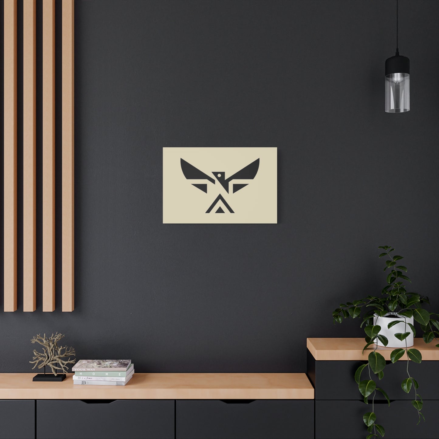 Minimalist Geometric Eagle Canvas Print — Modern Native-Inspired Wall Art