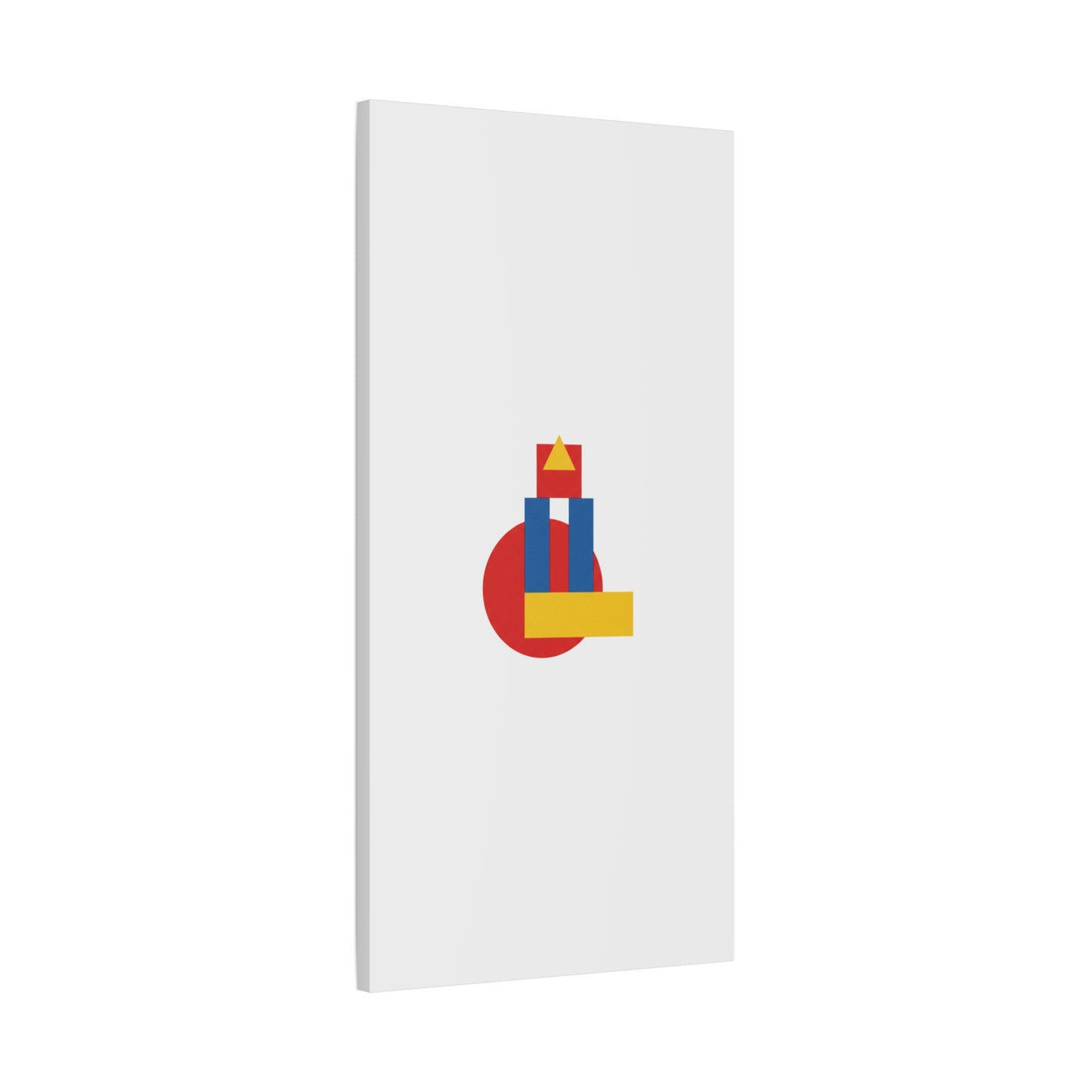 Abstract Geometric Shape Canvas Print — Minimalist Primary Color Wall Art
