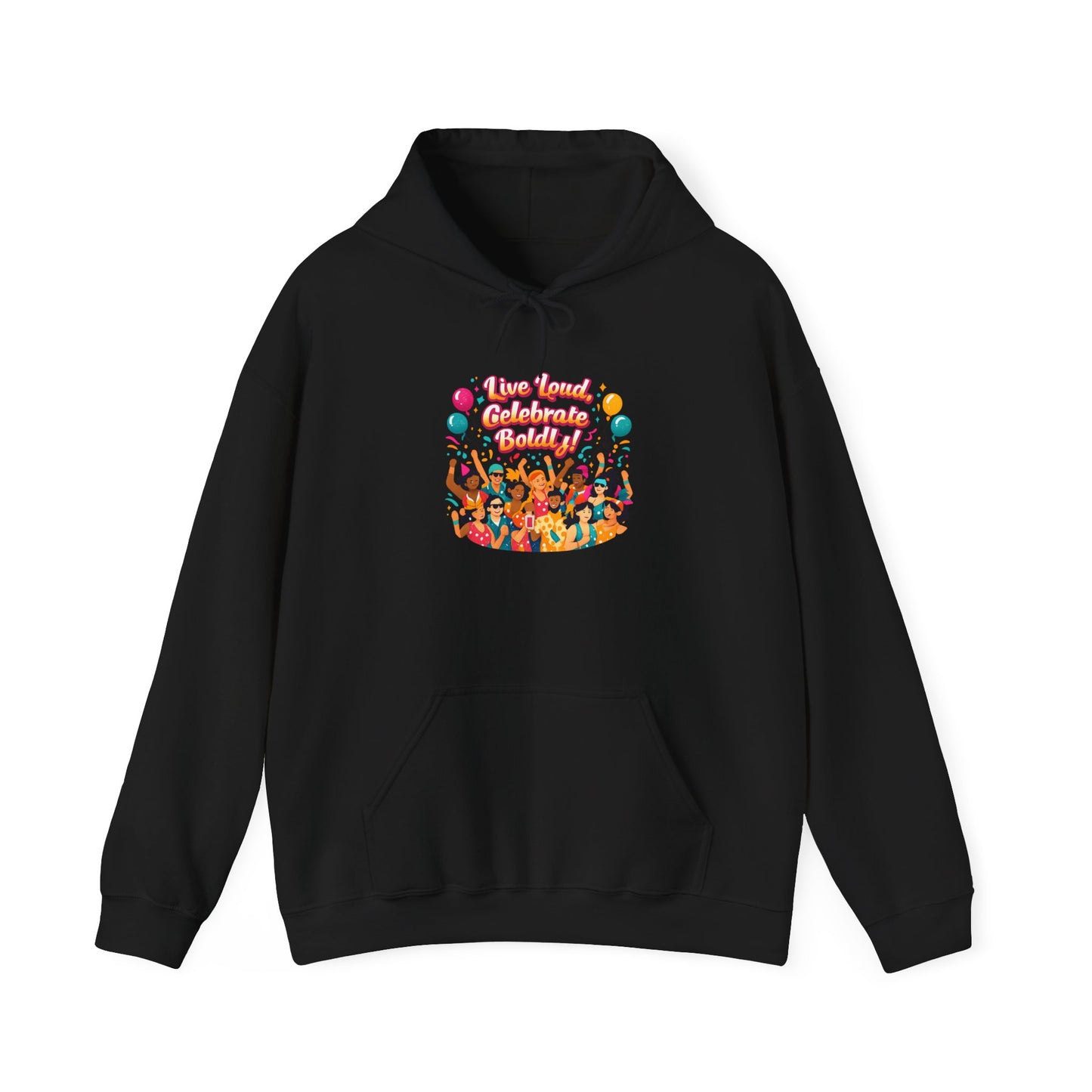 Carnival Confetti Celebration Hoodie | neon brights, color‑blocked fiesta