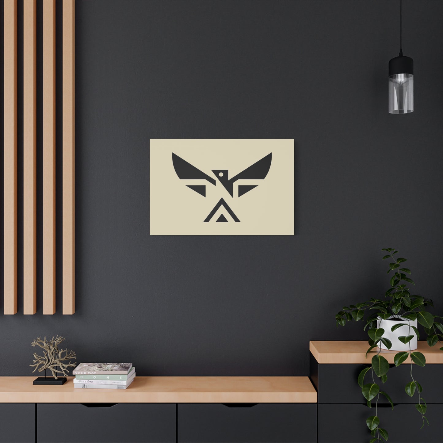 Minimalist Geometric Eagle Canvas Print — Modern Native-Inspired Wall Art