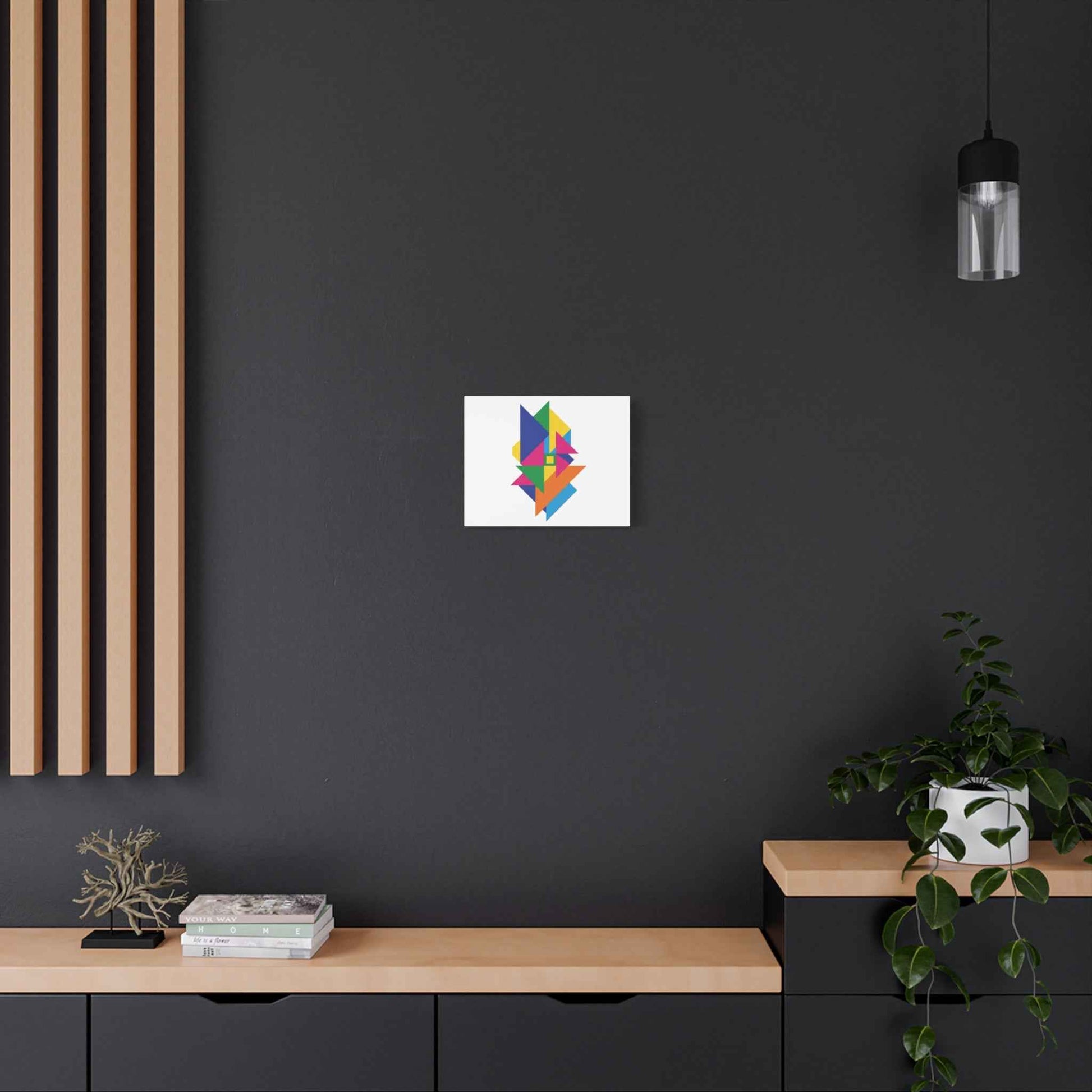 Abstract Geometric Art Canvas — Colorful Modern Stretched Wall Art
