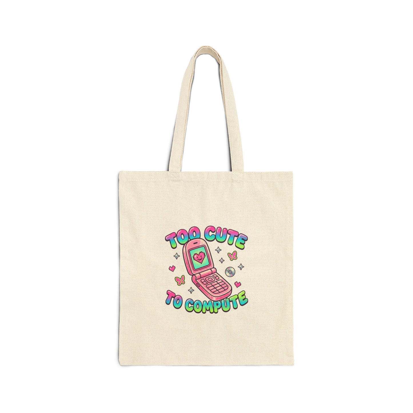 Too Cute to Compute Tote | Y2K Aesthetic, 2000s Retro Internet