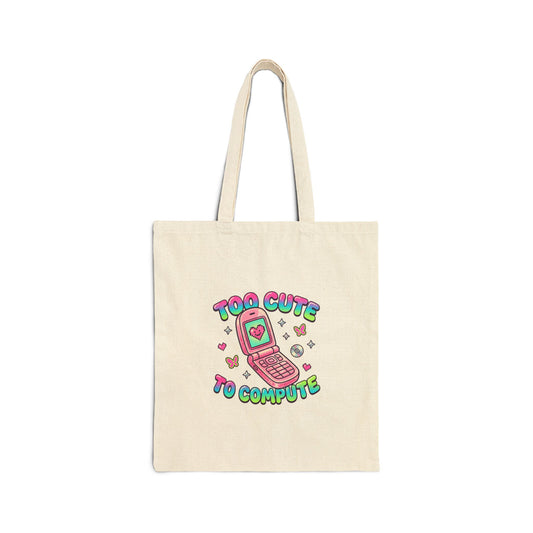Too Cute to Compute Tote | Y2K Aesthetic, 2000s Retro Internet