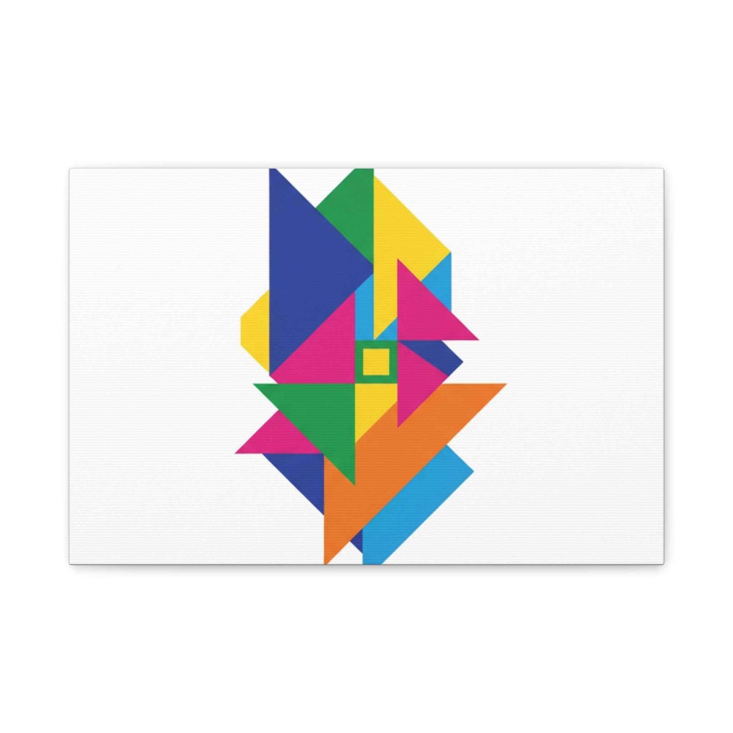 Abstract Geometric Art Canvas — Colorful Modern Stretched Wall Art