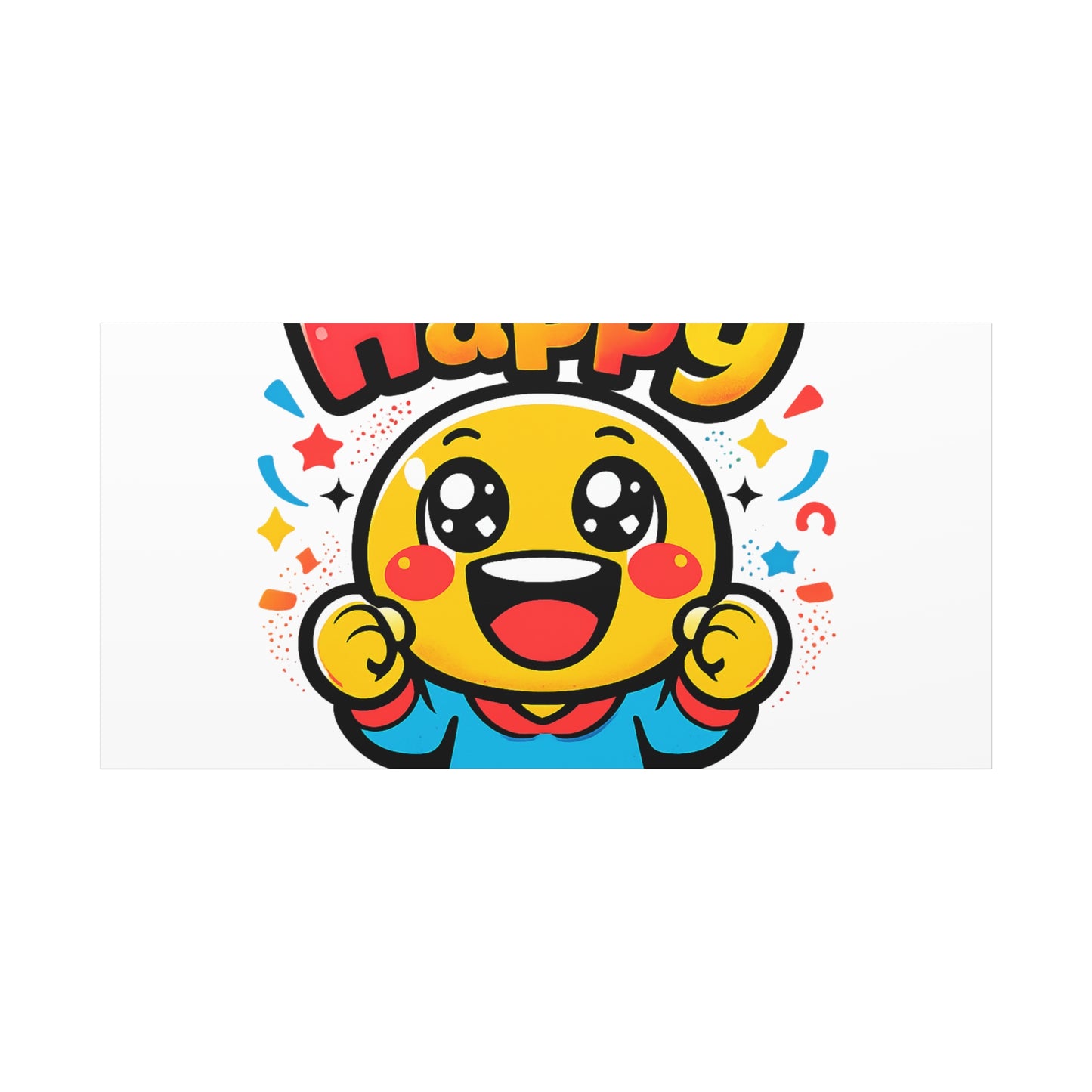 Happy Emoji Cartoon Canvas | Bold Cartoon, Thick Outline, Kawaii Minimal