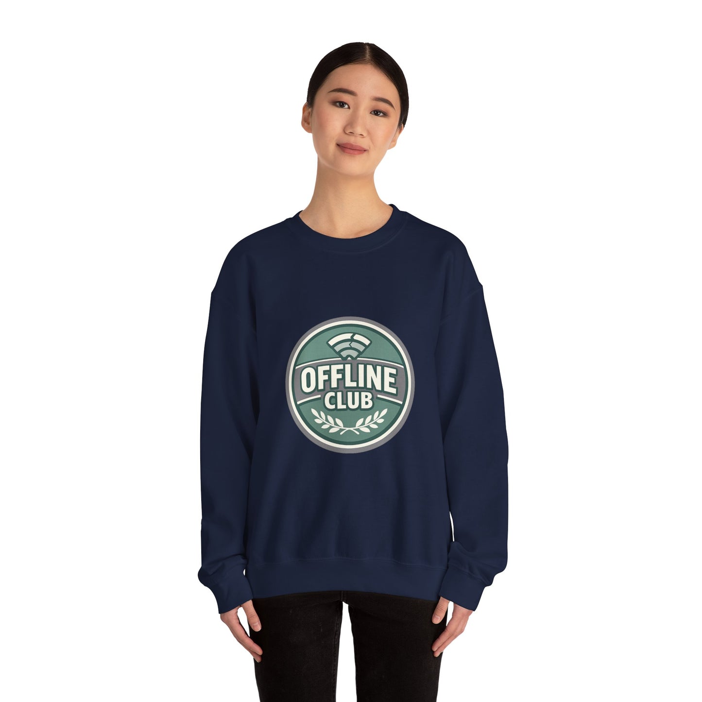 Offline Club Badge Crewneck Sweatshirt | digital detox, log off