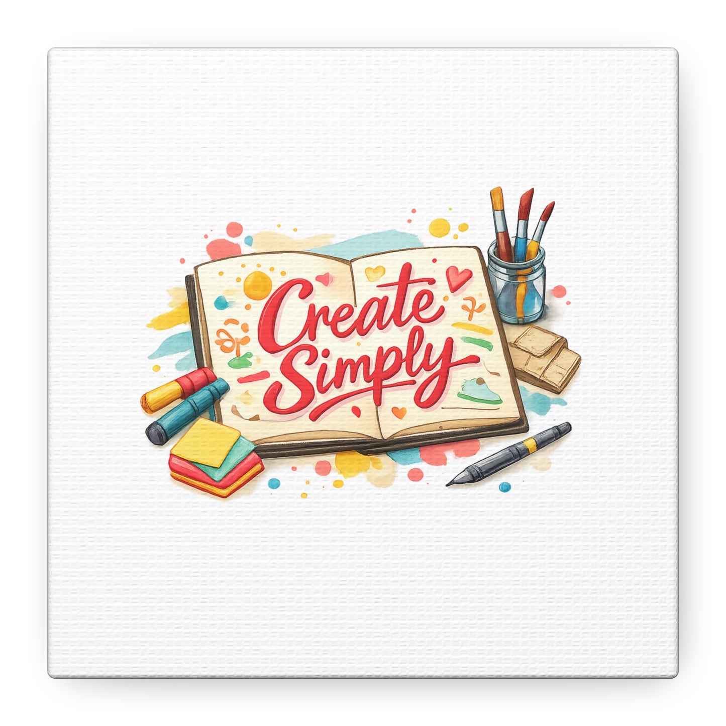 Create Simply Notebook Art Canvas | handmade marker aesthetic, hand-drawn doodle