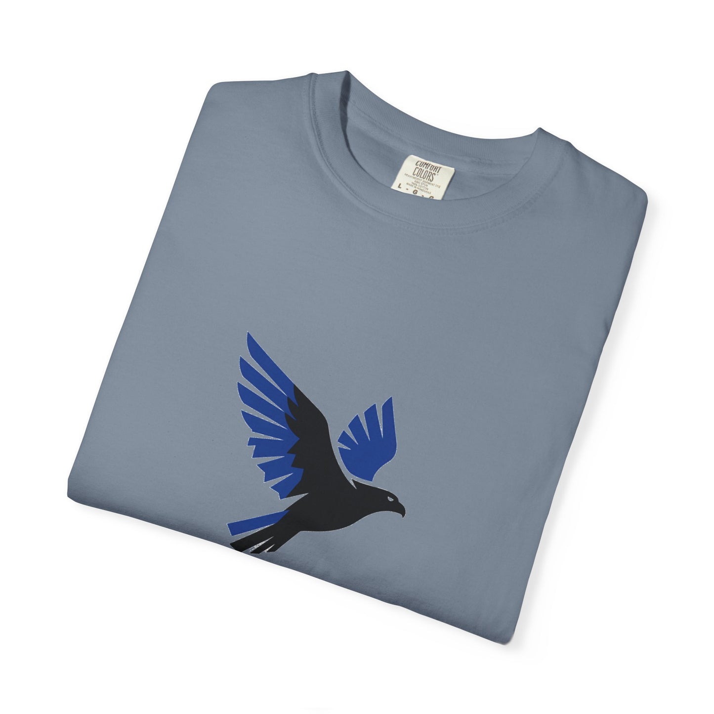Blue Raven Graphic T-Shirt — Minimal Flying Bird Tee