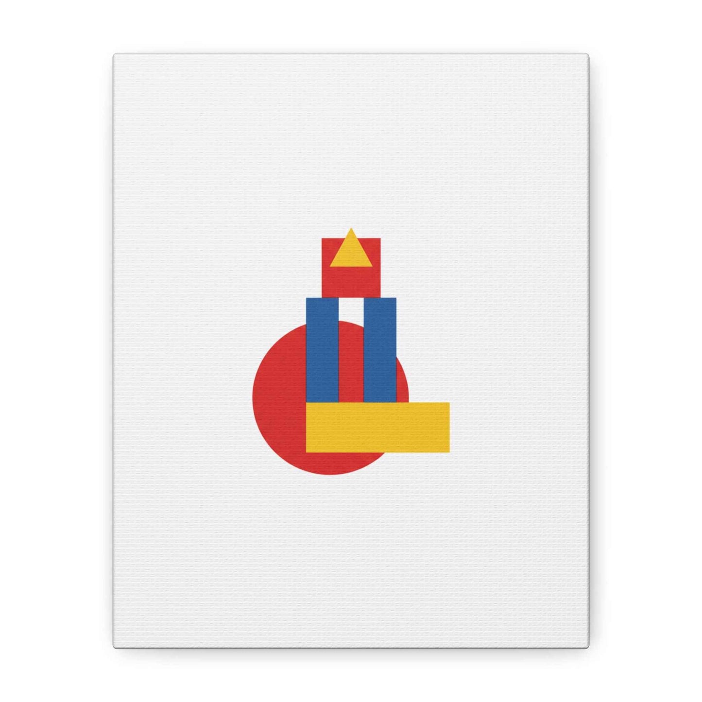 Abstract Geometric Shape Canvas Print — Minimalist Primary Color Wall Art