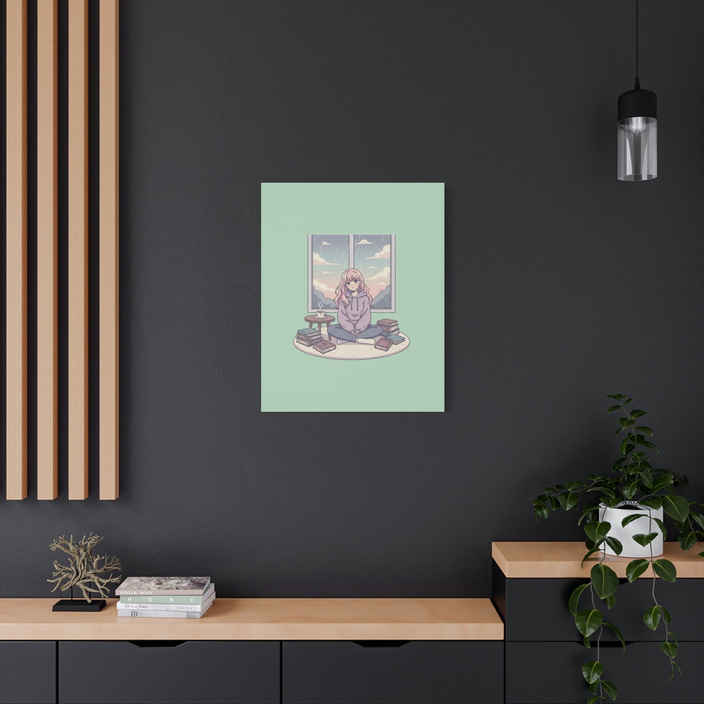 Cozy Girl Reading Wall Art — Matte Stretched Canvas