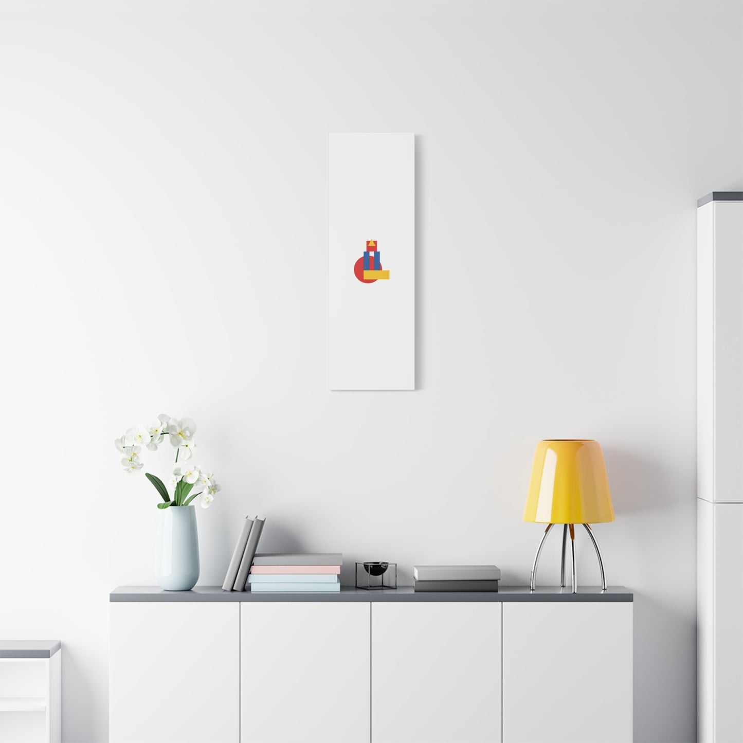 Abstract Geometric Shape Canvas Print — Minimalist Primary Color Wall Art