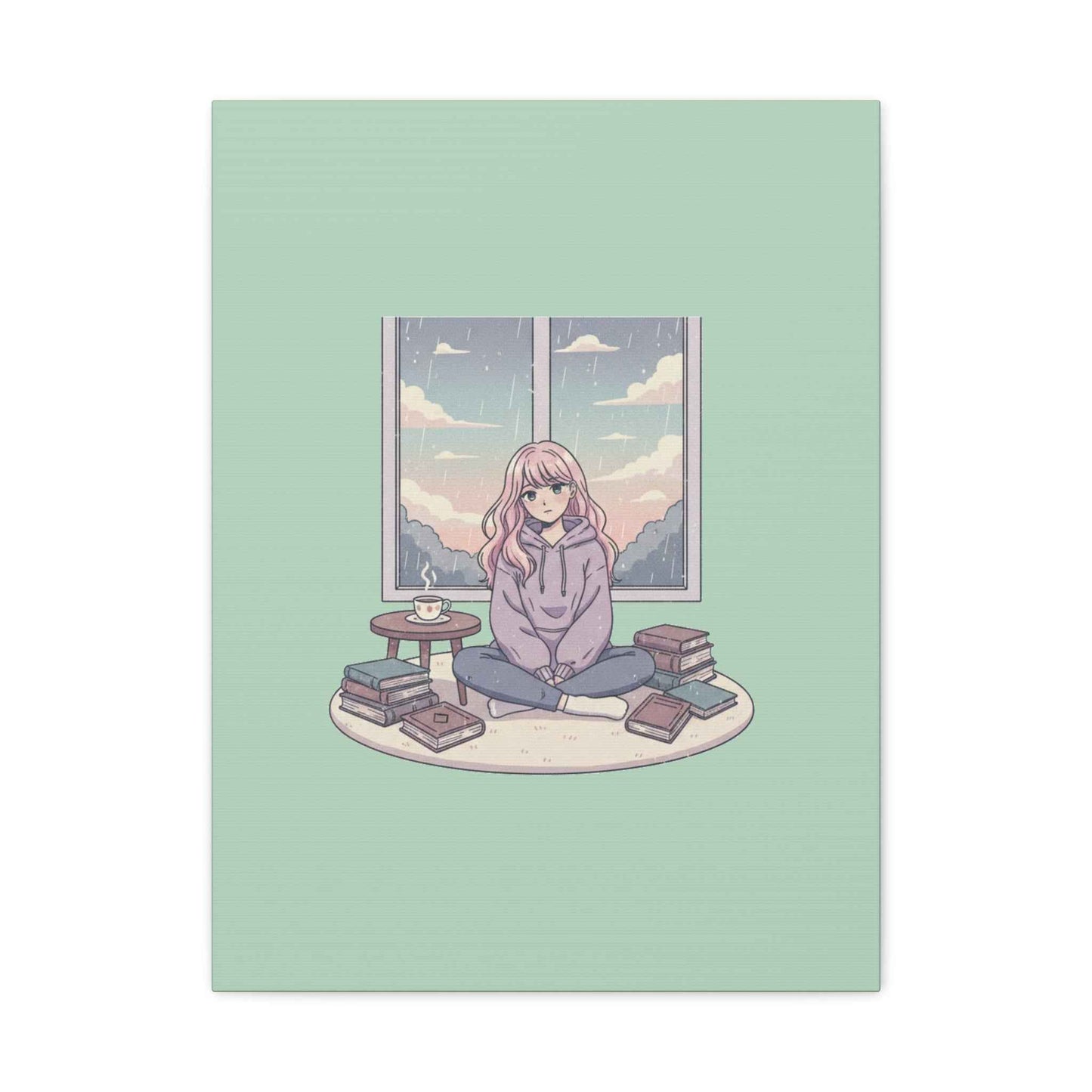 Cozy Girl Reading Wall Art — Matte Stretched Canvas