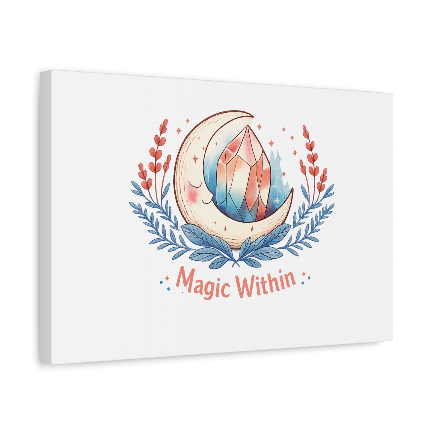 Magic Within Moon Crystal Canvas | witchcore, moon phase, crystals