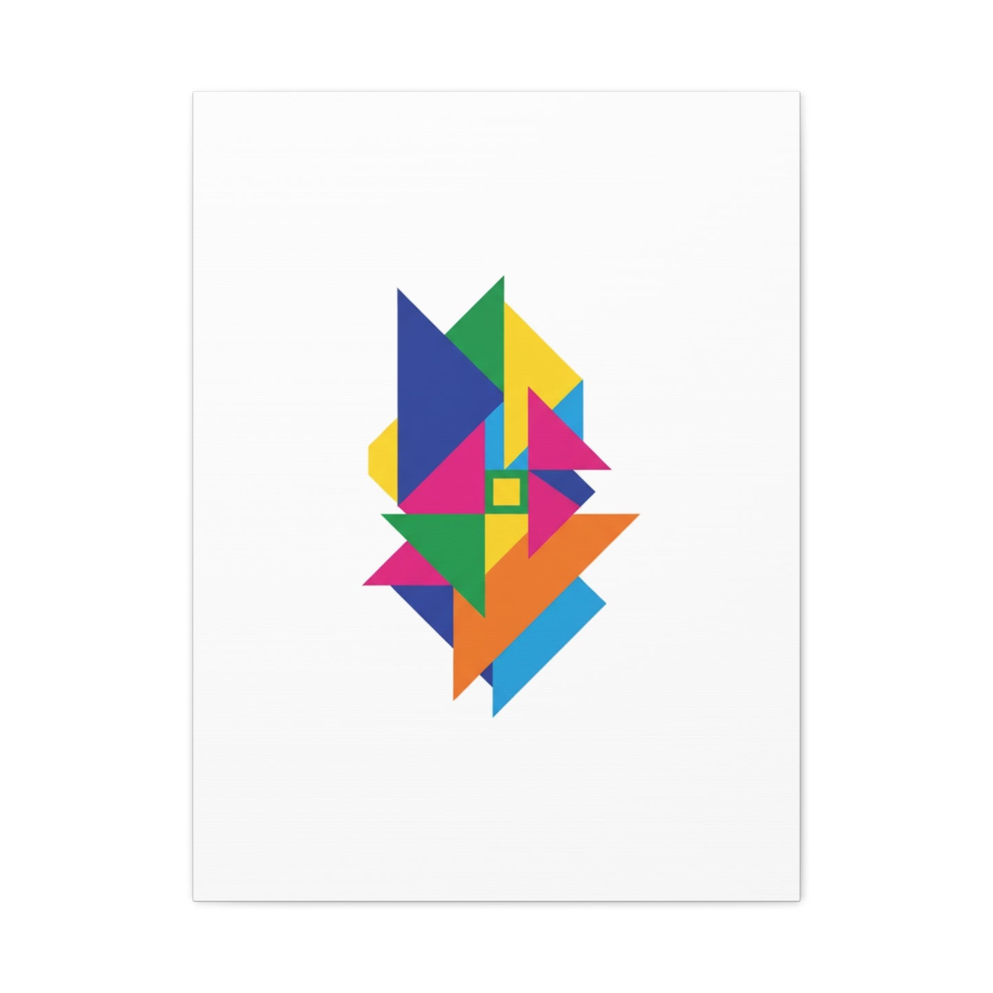 Abstract Geometric Art Canvas — Colorful Modern Stretched Wall Art