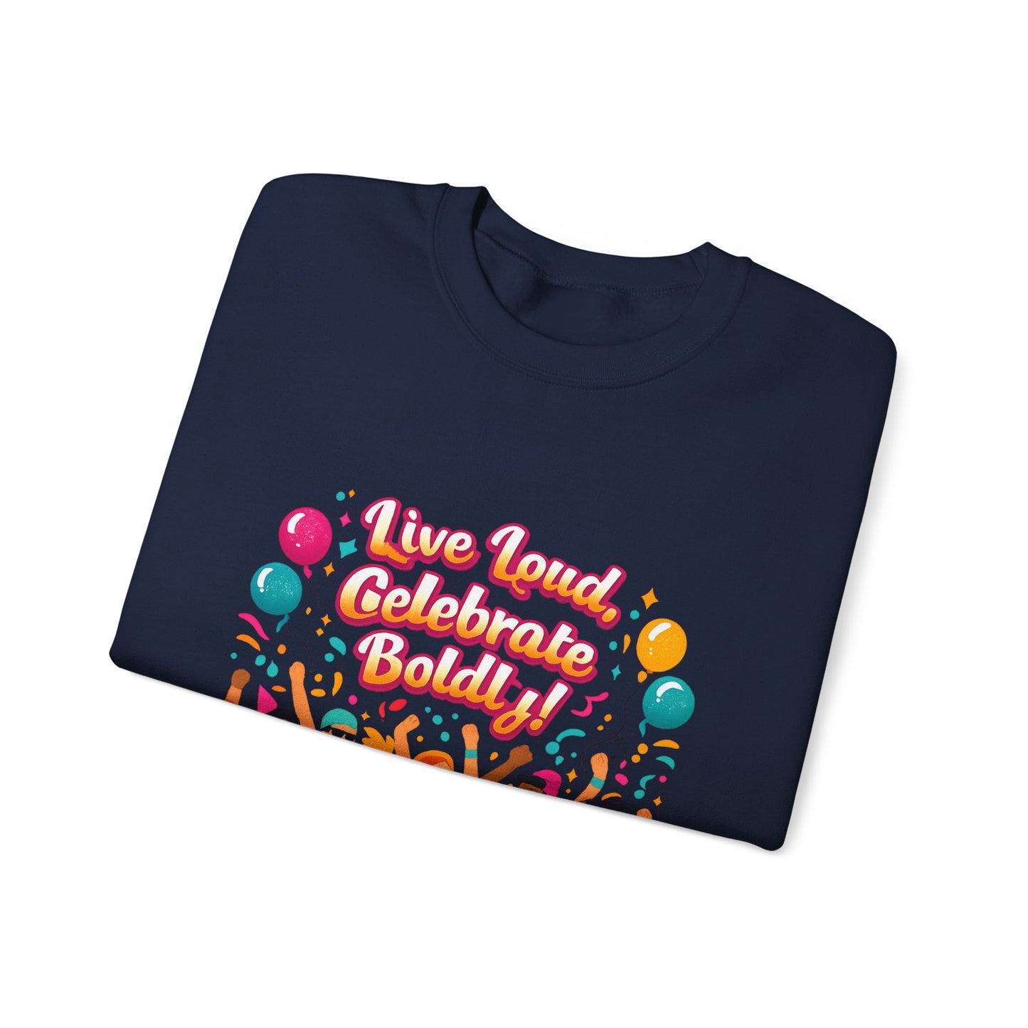 Celebrate Boldly Sweatshirt | carnival confetti colorblocked neon brights