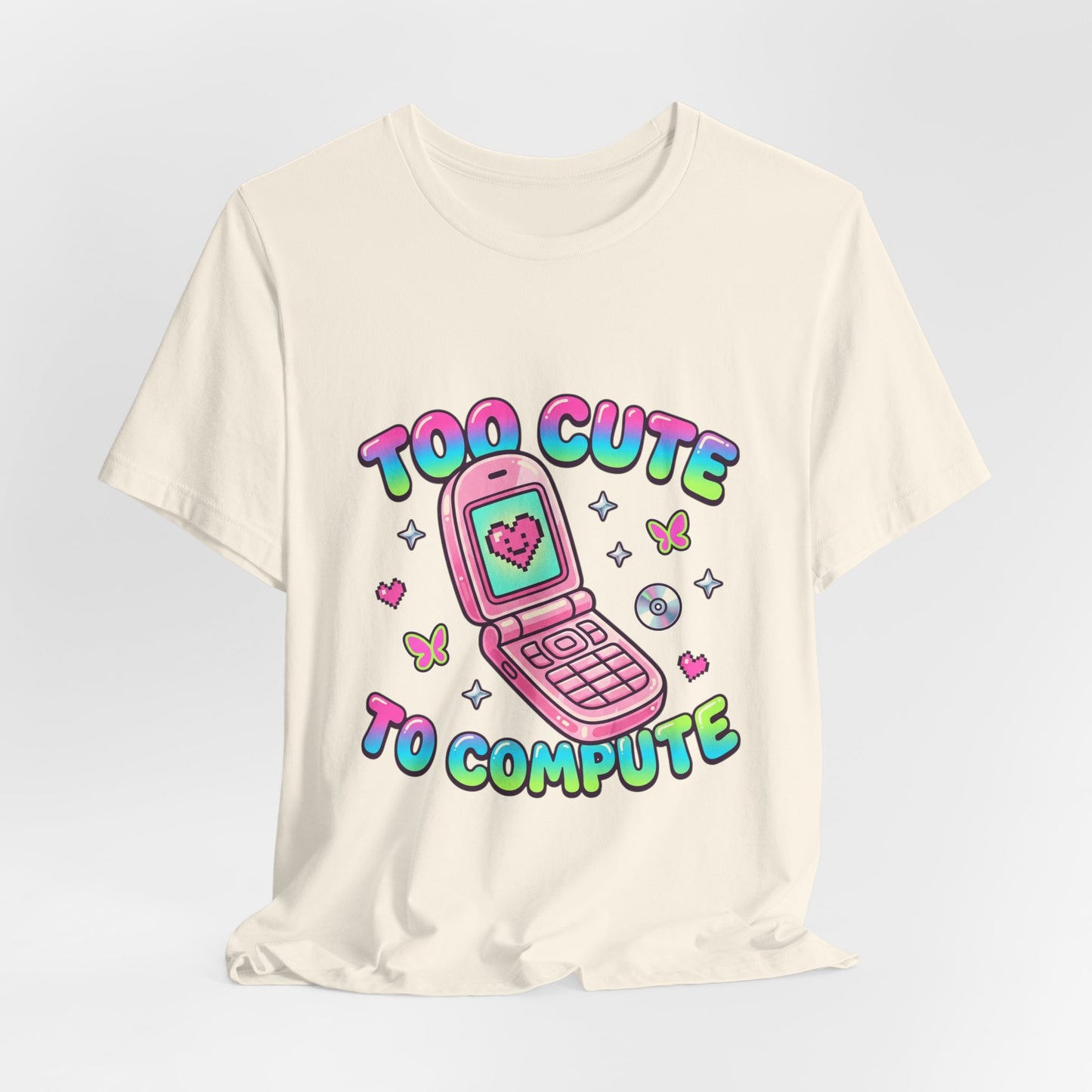 Too Cute To Compute Tee | Y2K shirt, retro internet graphic
