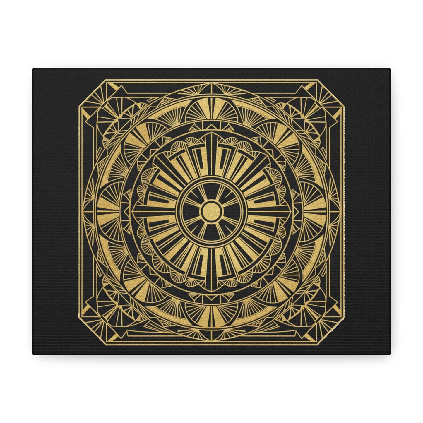 Gold Mandala Canvas Wall Art — Geometric Boho Matte Stretched Canvas