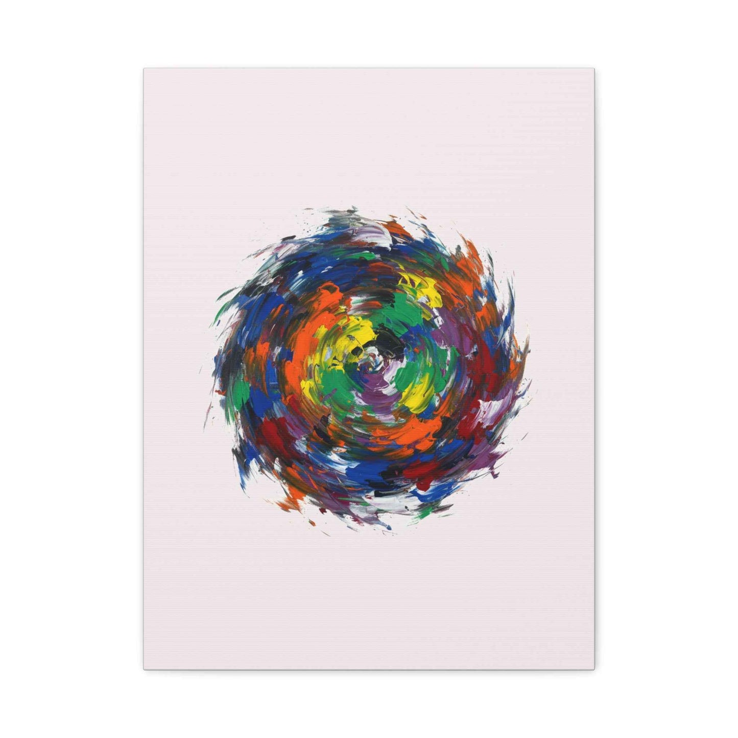 Abstract Color Swirl Canvas - Vibrant Circular Brushstroke Wall Art (Matte Stretched)