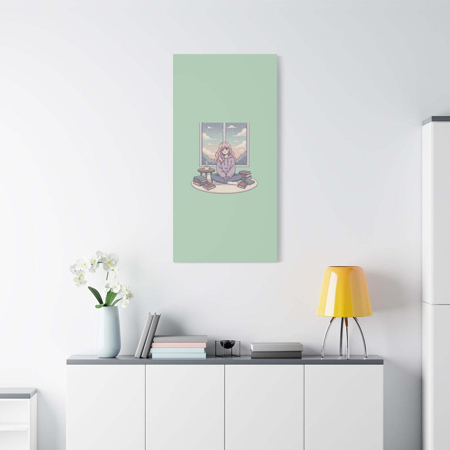 Cozy Girl Reading Wall Art — Matte Stretched Canvas