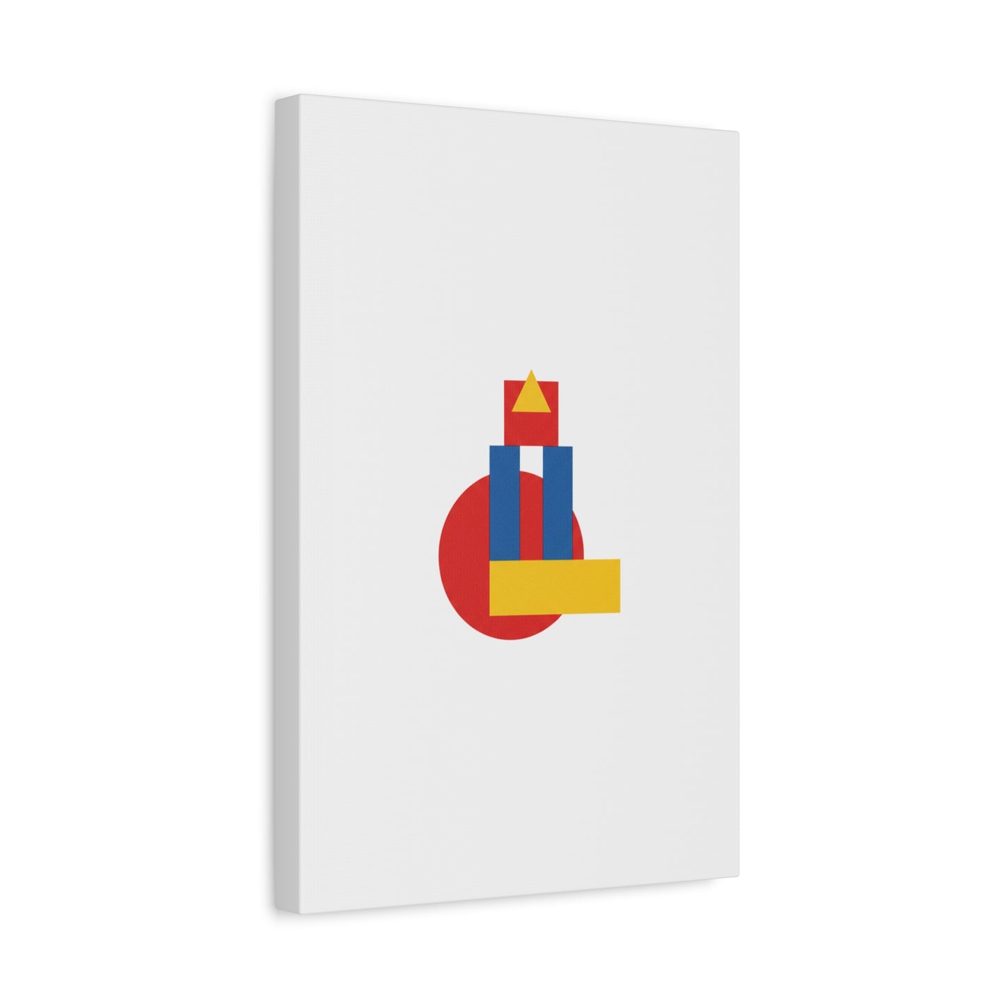 Abstract Geometric Shape Canvas Print — Minimalist Primary Color Wall Art