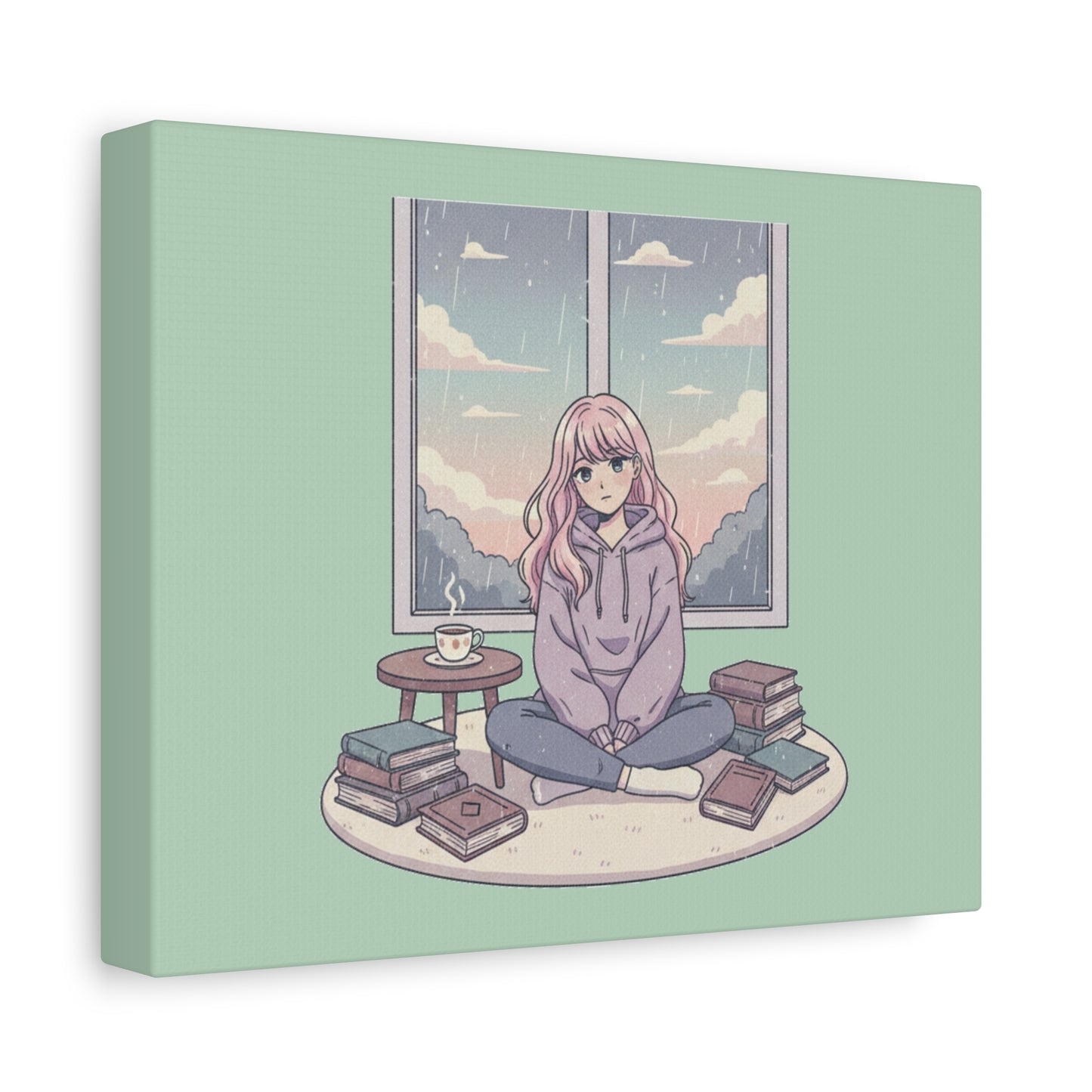 Cozy Girl Reading Wall Art — Matte Stretched Canvas