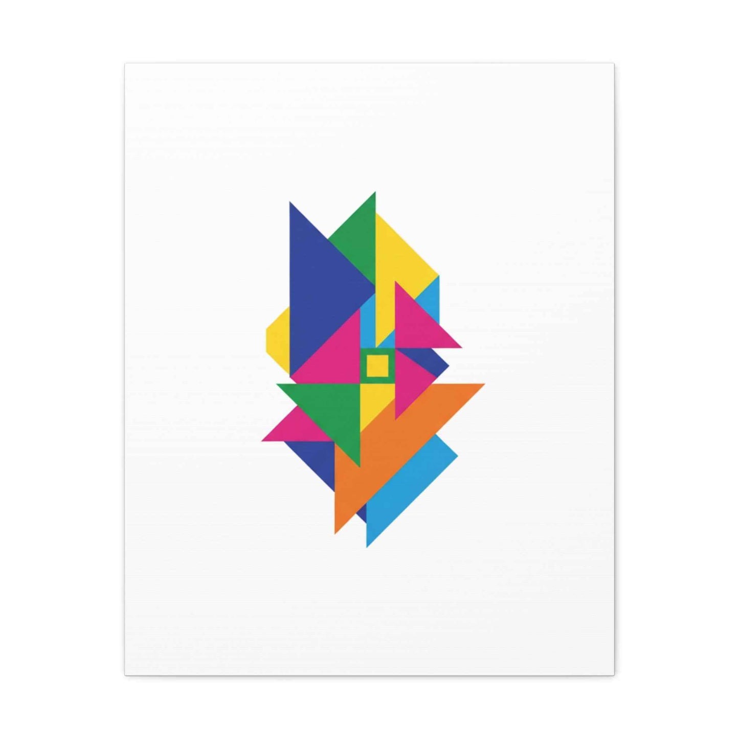 Abstract Geometric Art Canvas — Colorful Modern Stretched Wall Art