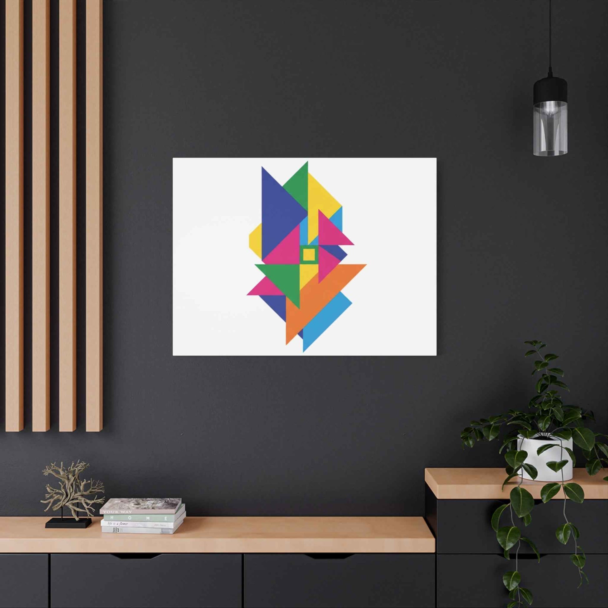 Abstract Geometric Art Canvas — Colorful Modern Stretched Wall Art