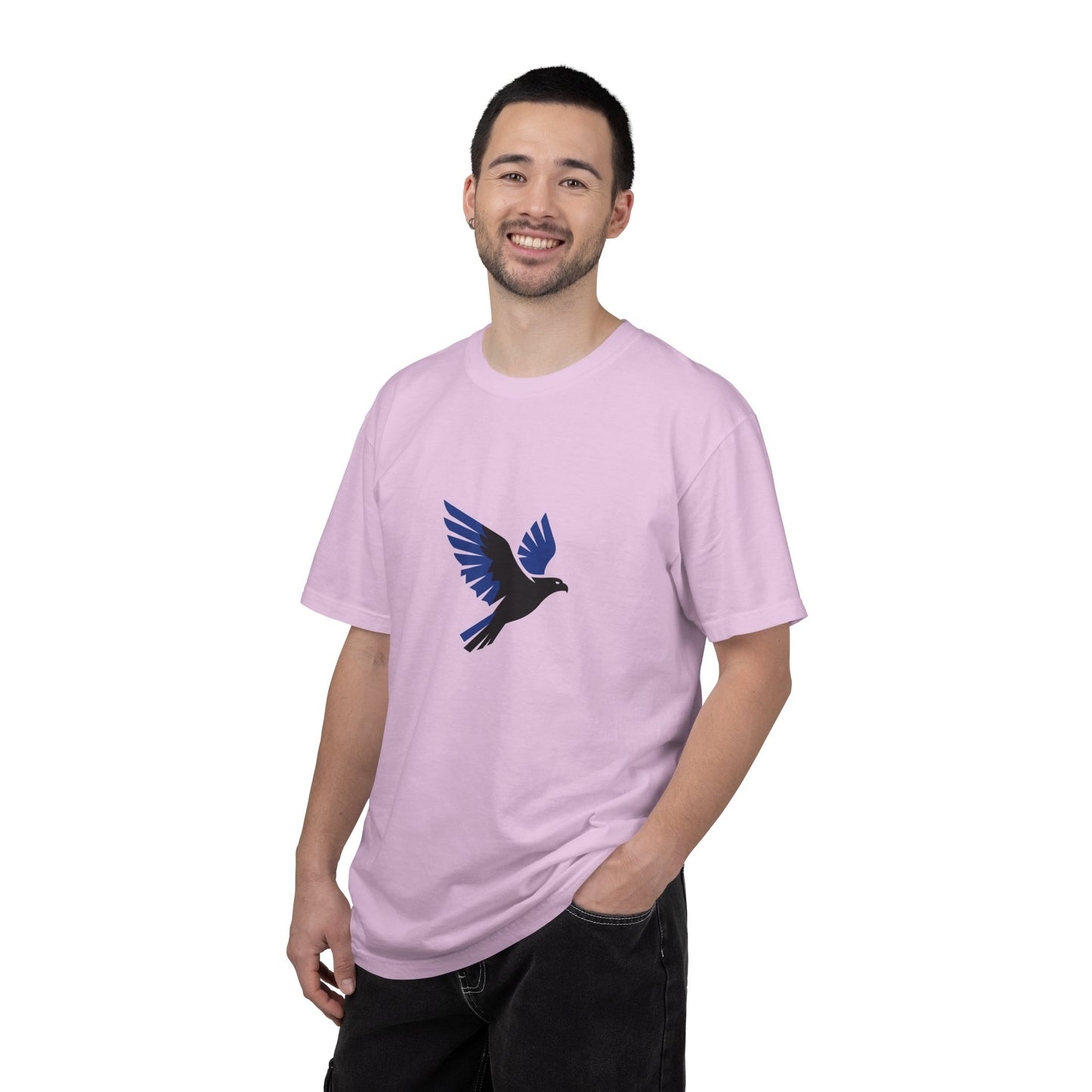 Blue Raven Graphic T-Shirt — Minimal Flying Bird Tee