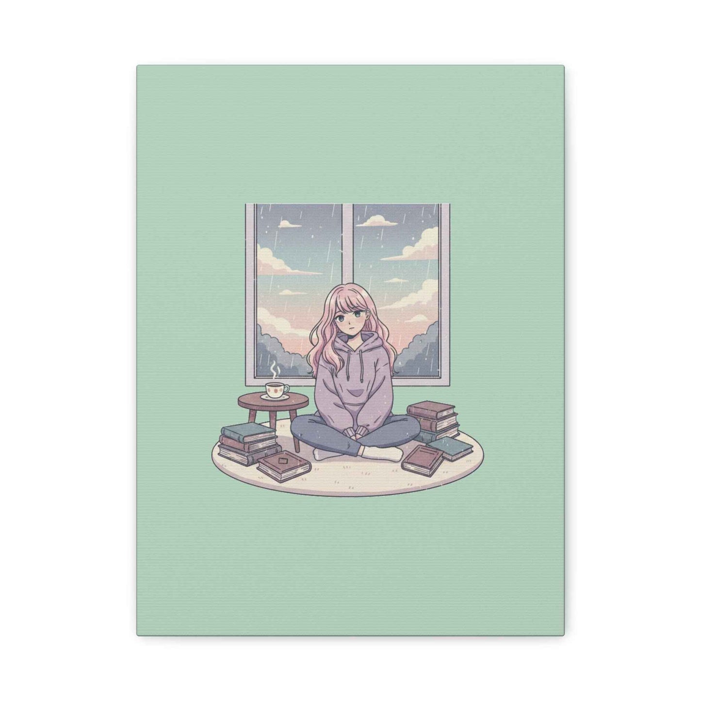 Cozy Girl Reading Wall Art — Matte Stretched Canvas