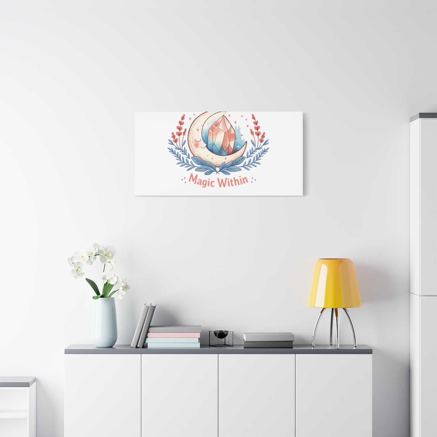 Magic Within Moon Crystal Canvas | witchcore, moon phase, crystals