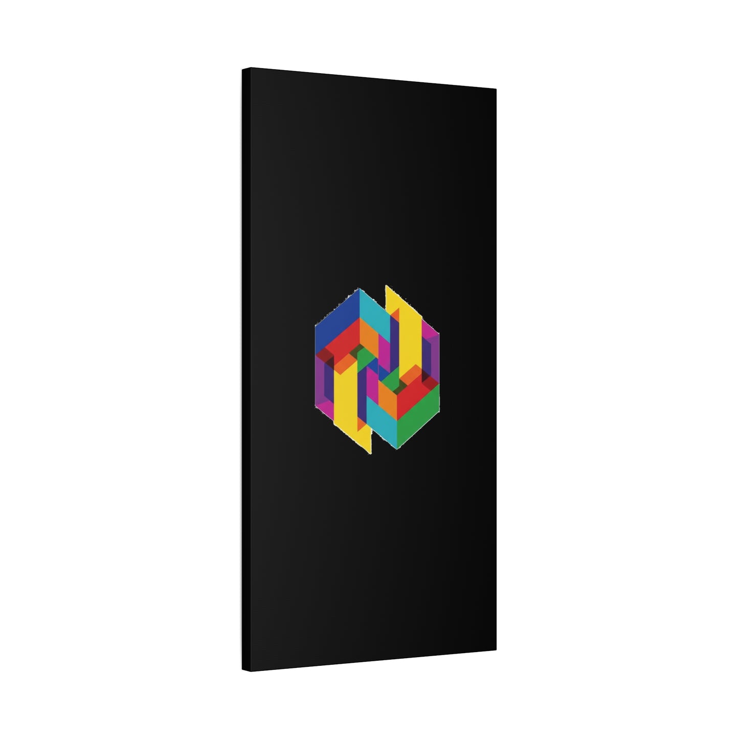 Colorful Geometric Cube Canvas Print — Modern Abstract Wall Art